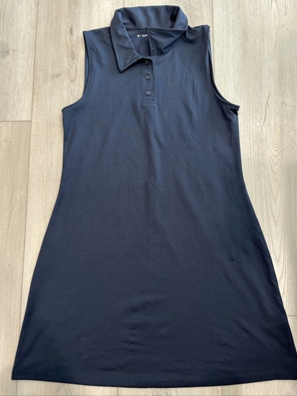 Sleeveless Polo Tennis Golf Mini Dress Navy Blue